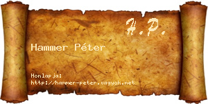 Hammer Péter névjegykártya
